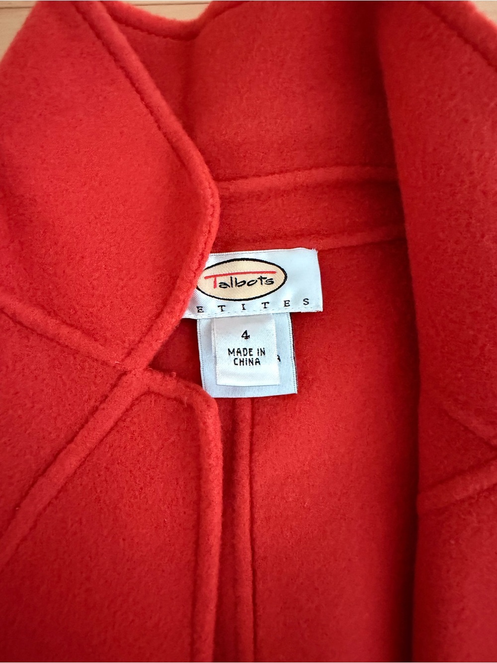 Talbots Bright Orange-Red Fleece Jacket - Picture 2 of 2